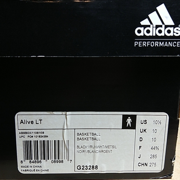 Adidas Alive LT Black midtop basketball shoes 10.5 - Picture 8 of 8